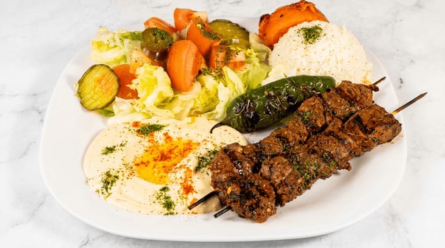 Lamb Kebab Plate.