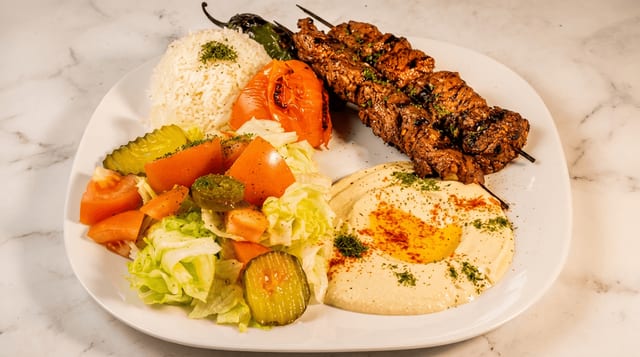Beef Kebab Plate.